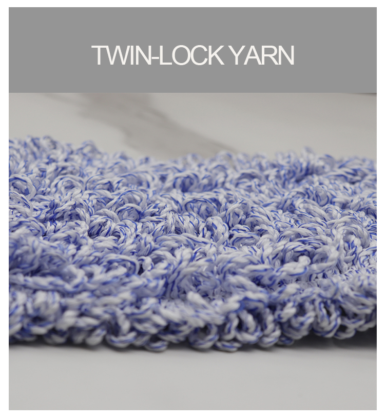 Microfiber industrial twin-lock yarn mop pads with pocket backing 3070